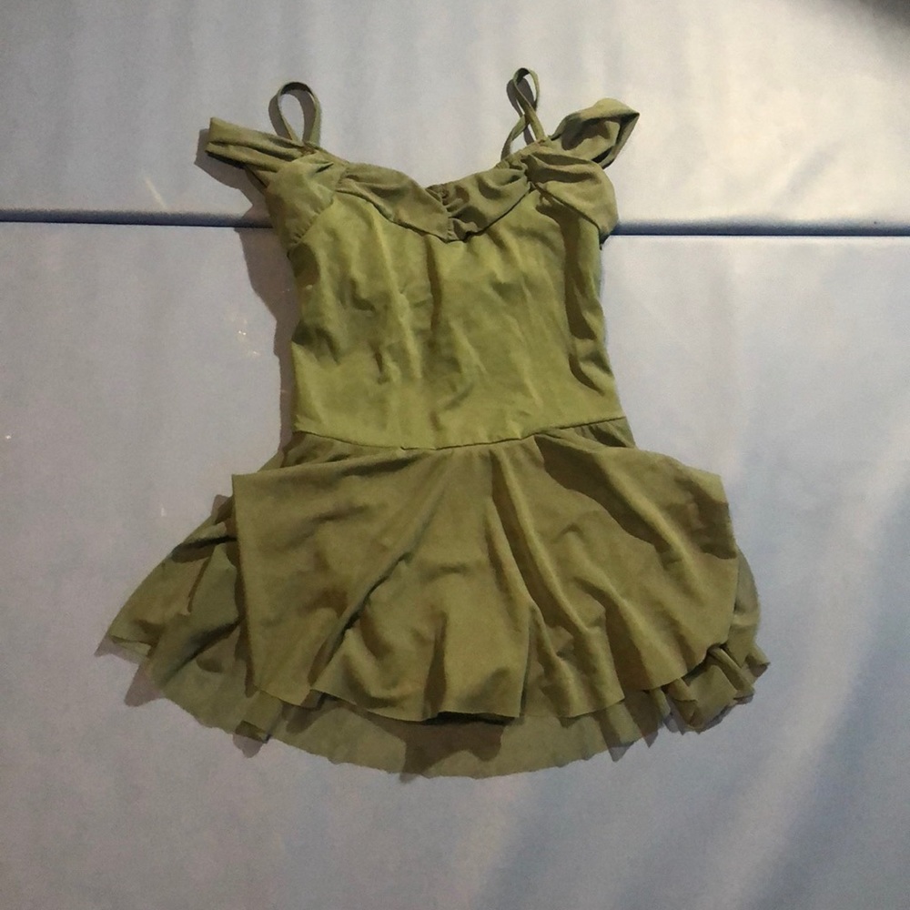 Green leotard with built in bra